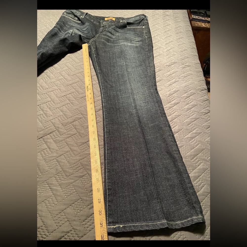 Seven7 Jeans Women Size 20 Dark Denim Flared  Embroidered Pocket Cotton Blend - Picture 15 of 16